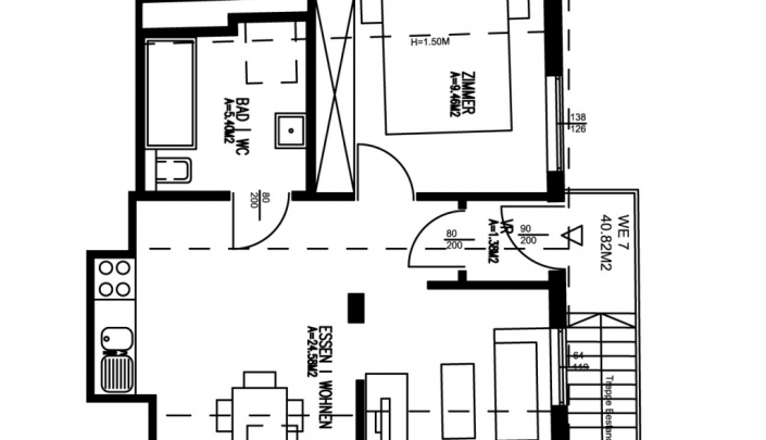 40,82 m² Plan WE 7